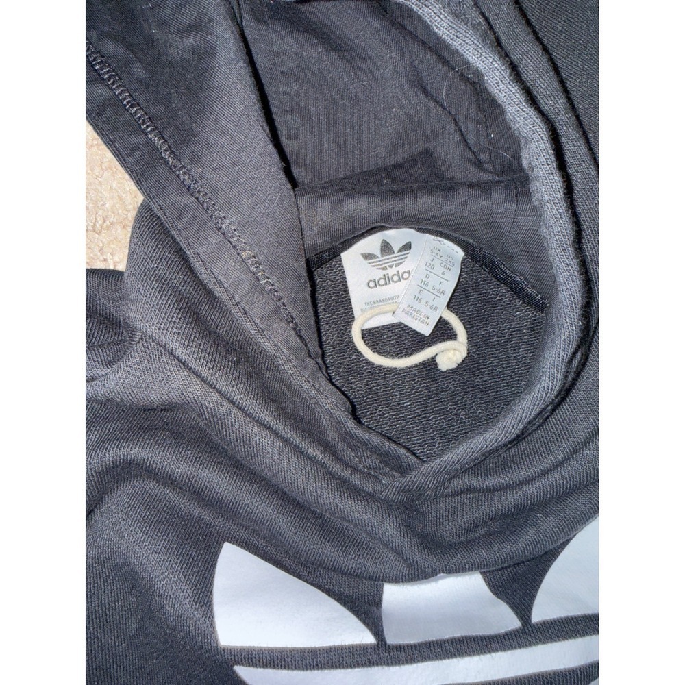 Kids Black Adidas Trefoil Hoodie and Pants Set Jogger Tracksuit - Picture 3 of 3